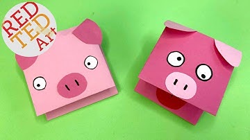Paper Pig Puppet Craft - Easy Pig DIYs