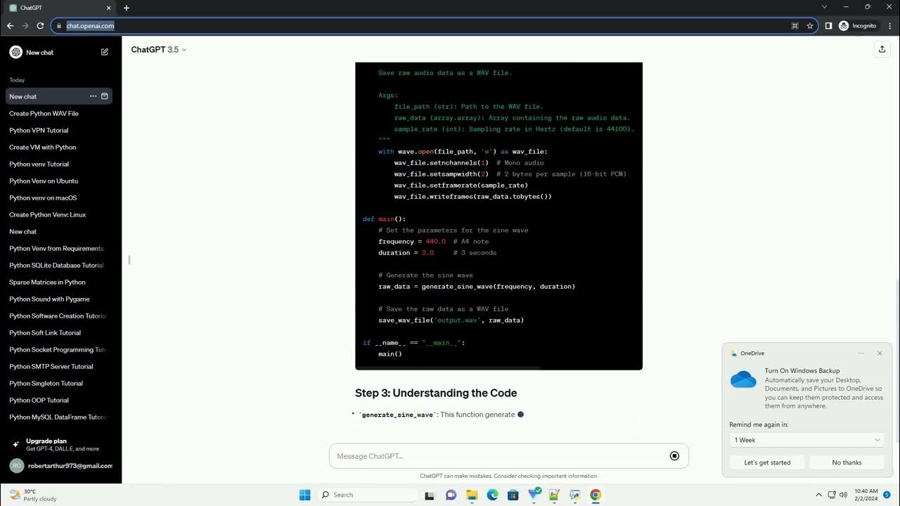Python create wav file from raw data youtube