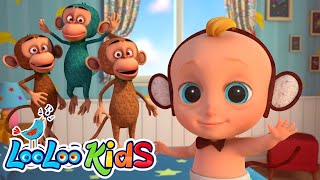 🐵 Five Little Monkeys +Peek-a-Boo Song - For Kids - Nursery Rhymes and Baby Songs with Lyrics