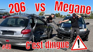 MÉGANE VS 206 !! UN CRASH DE DINGUE CHEZ GPA !!  Quesqu’on casse #49