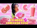 24 HORAS COMIENDO ROSA 😅 RETO Sandra Cires Art 😱 All Day Eating Pink Food Challenge