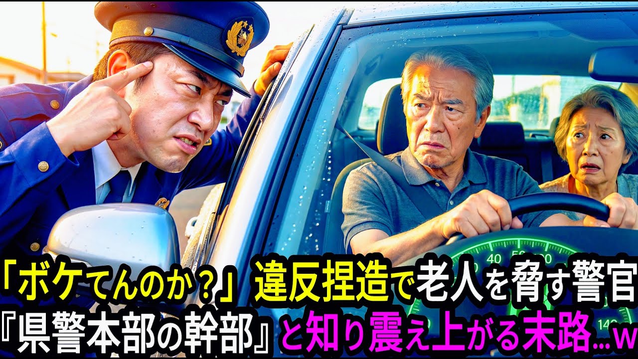 「ボケ老人めｗ」スピード違反を捏造して高齢者をカモにする悪徳警官→止めた車が『県警本部の幹部』と知った瞬間、顔面蒼白に…w