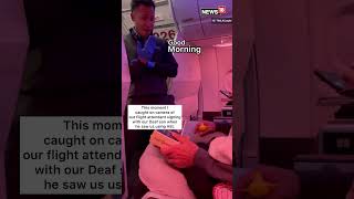 Flight Attendant Communicates With Baby In Sign Language, Wins Hearts | Viral Video | Shorts |News18