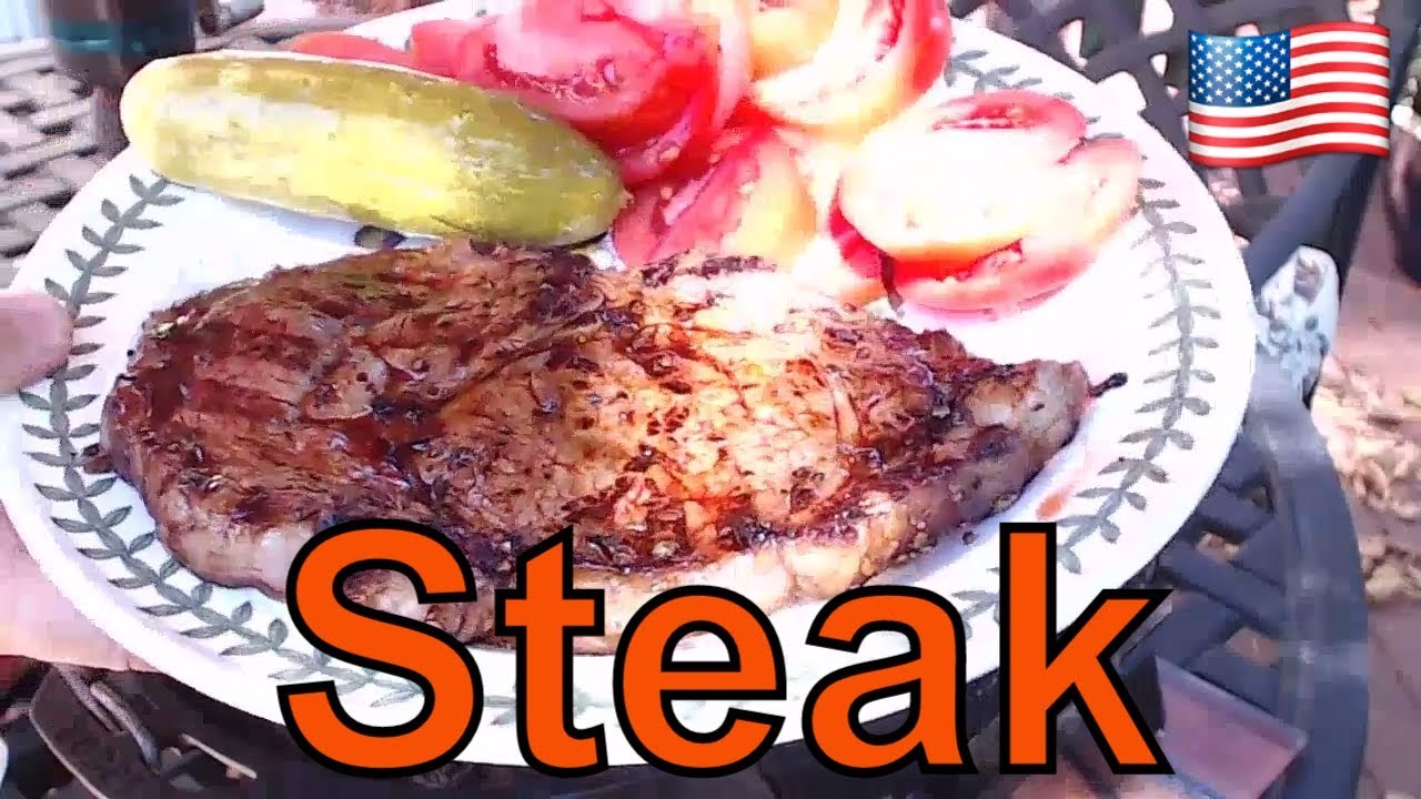 Live Cooking steak with AK Boost BBQ Lodge charcoal grill simple