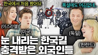 한국에서 눈 내린 길 걷던 외국인들이 3초 만에 기절초풍한 이유 (한국겨울 첫 경험)