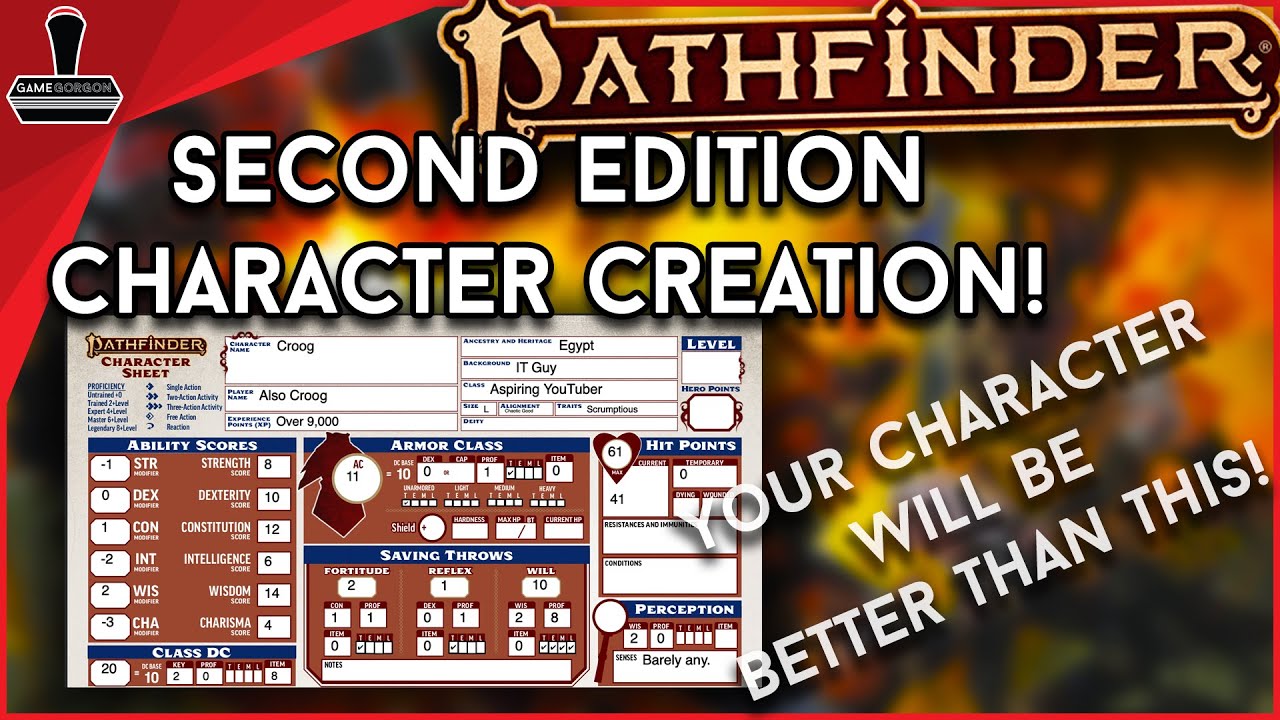 Pathfinder 2e Character Creation Gamegorgon Youtube