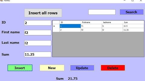 c# tutorial for beginners -  how to get the sum of all datagridView column values