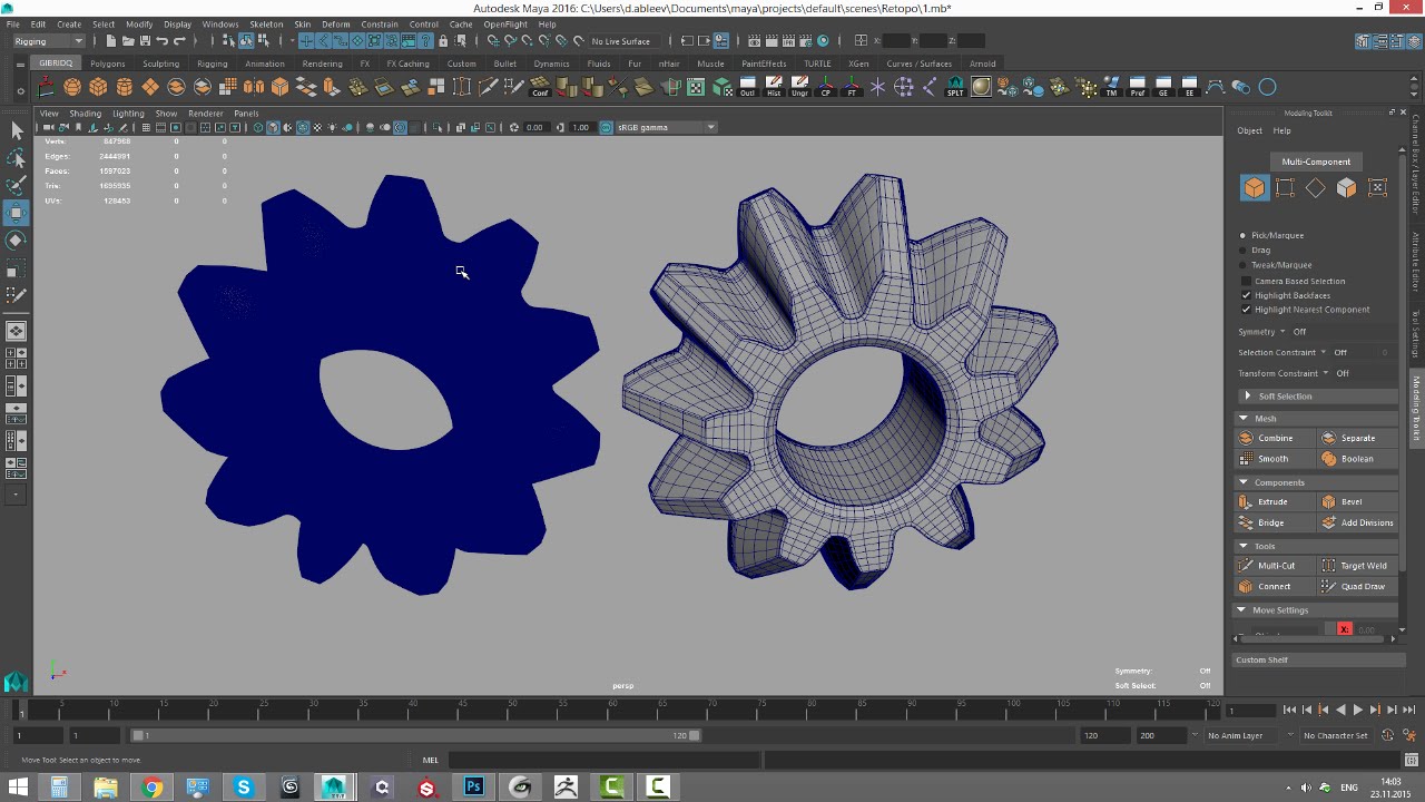 Ретопология в Maya 2016 (Retopology)