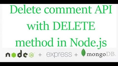 Delete comment API in node.js