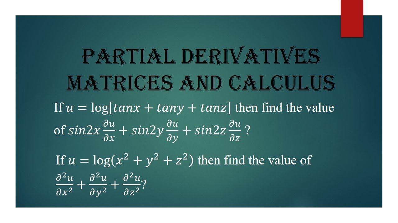If u = log[tanx+tany+tanz] then find the value/Partial derivatives ...