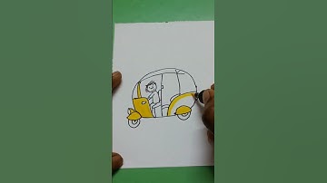 Easy drawing auto-rickshaw 🛺 #shorts #youtubeshorts #ytshorts #satisfying #drawing #autorickshaw