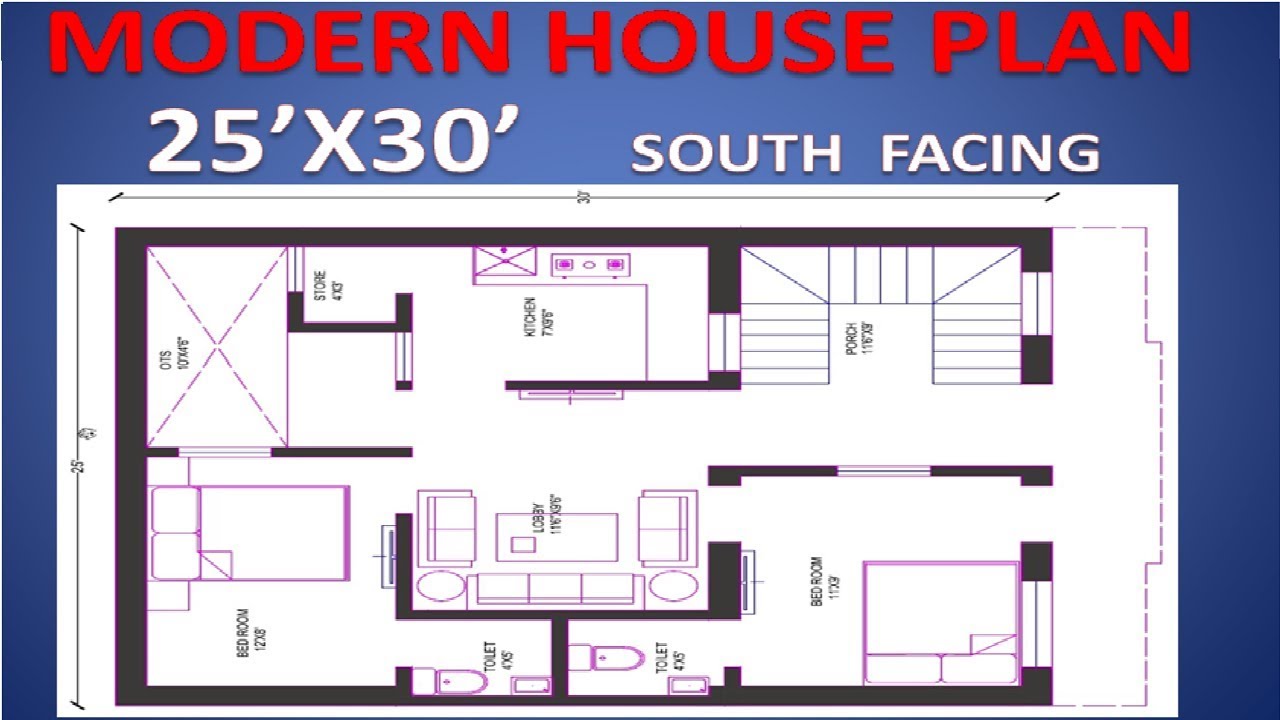 25 x30 South Facing House Plan ll As per Vastu House plan 