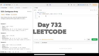 Day 732: LeetCode Problem 525. Contiguous Array - Swift