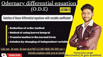 solution of linear differential equations of the second order with variable coefficient #csirnet