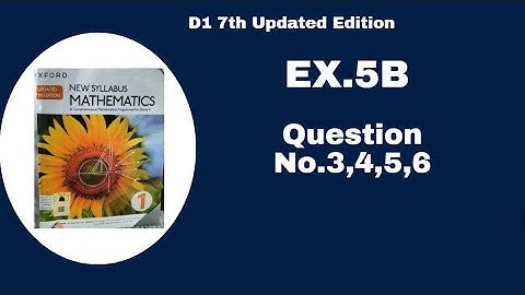 Exercise 5B Question#3,4,5,6 updated 7th Edition Topic#algebra    O-level students