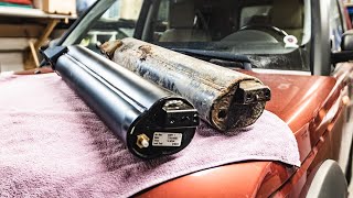 How to remove air suspension reservoir tank on a Land Rover Discovery 3+4  LR3+4 RRS-l320 FULL DETAIL - YouTube