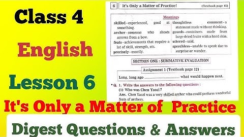 4th standard English. Lesson 6.It