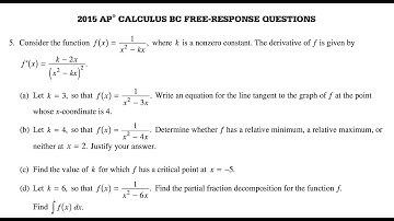2015 AP Calculus BC Free Response question 5