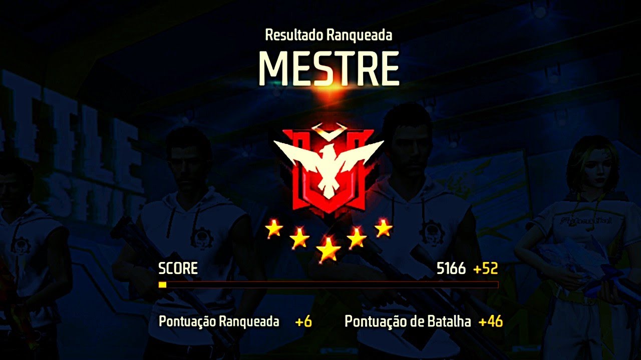 5.200 PONTOS! MESTRE 5 ESTRELAS NO FREE FIRE SOLO RANQUEADA! 