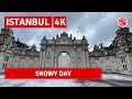 Istanbul Early Morning Snow Day In Feb 2023 Walking Tour|4k UHD 60fps