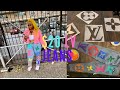 $20 CUSTOM LV JEANS | DIY PROJECT | Imani Luxxe