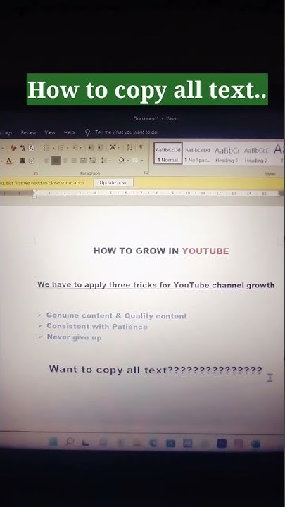 How to copy all text in laptop #shortcutkey #laptop - YouTube