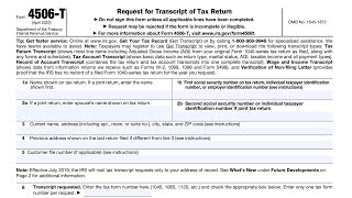 IRS Form 4506T walkthrough (Request For Transcript of Tax Return)
