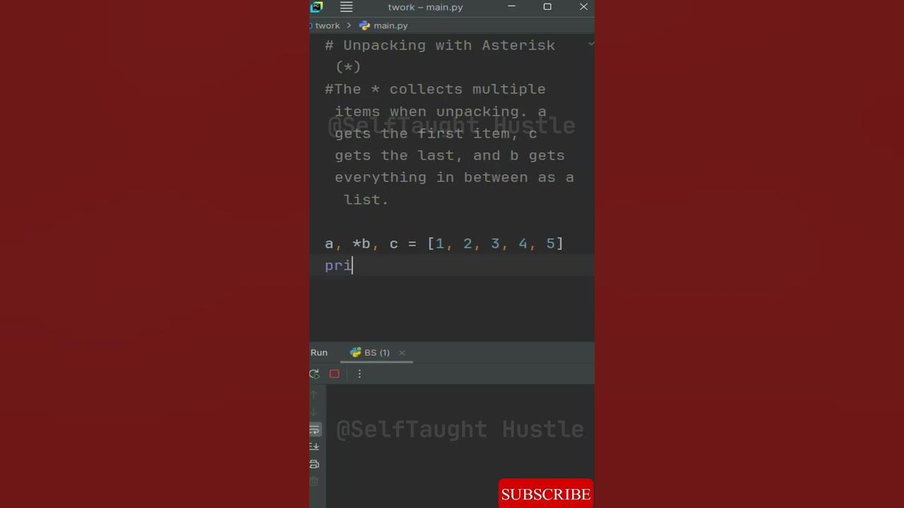 Unpacking with Asterisk in Python #coding #code #programming - YouTube