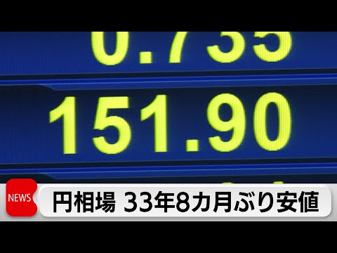 円相場 33年8カ月ぶり安値（2024年3月27日）