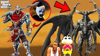 Franklin Found DEVIL GOD SON and SERBIAN DANCING LADY To Fight HELL GOD in GTA 5 | SHINCHAN and CHOP