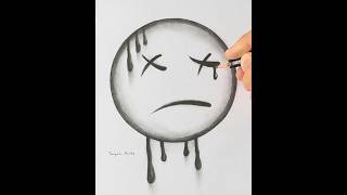 Sad Emoji face drawing😞 #drawing #drawingtutorial #satisfying #art #viral #fyp #shorts #shortsvideo