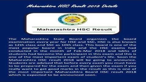 HSC Result 2018 Maharashtra Board Declaration Date