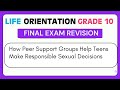 life orientation  grade 10:How Peer Support Groups Help Teens Make Responsible Sexual Decisions