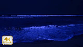 Relieve Stress And Sleep Immediately With 3 Minutes Of Ocean Waves In The Dark, 4K Video