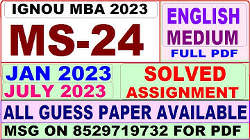 ms 24 solved assignment 2023 / ms 24 solved assignment 2022-23 / ignou ms 24 2023-24