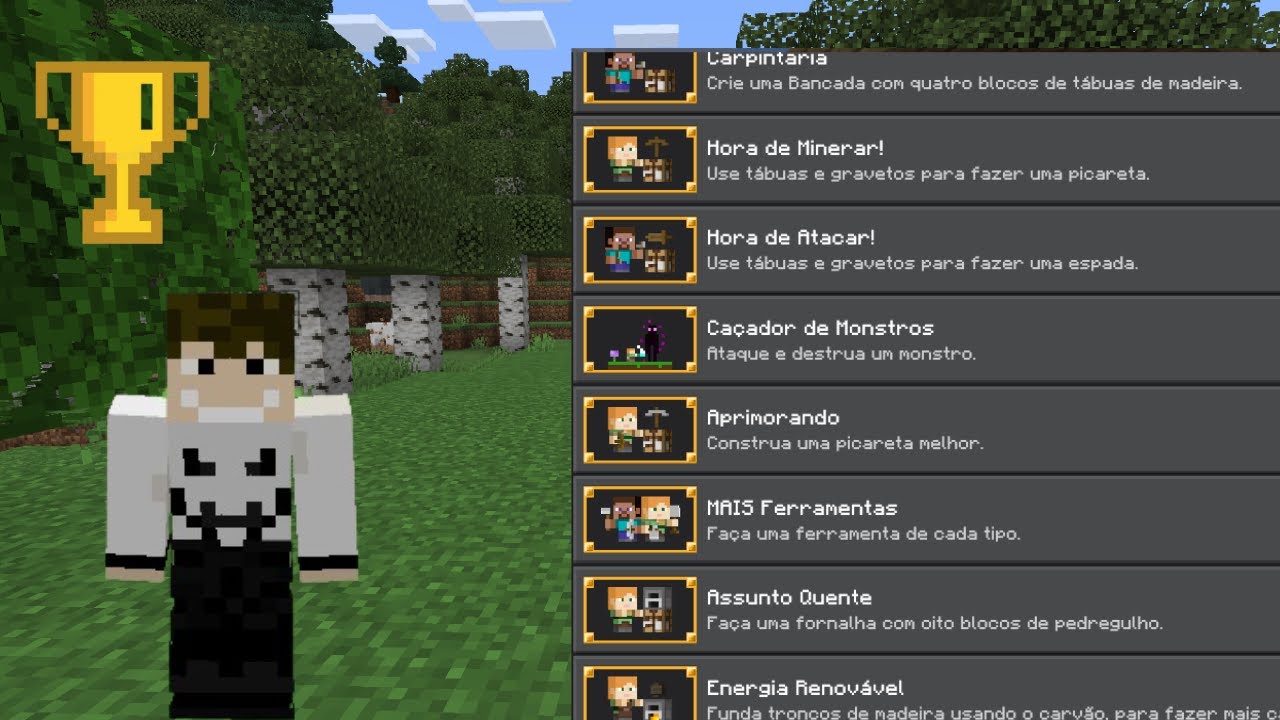 fazendo todas as conquistais do Minecraft bedrock