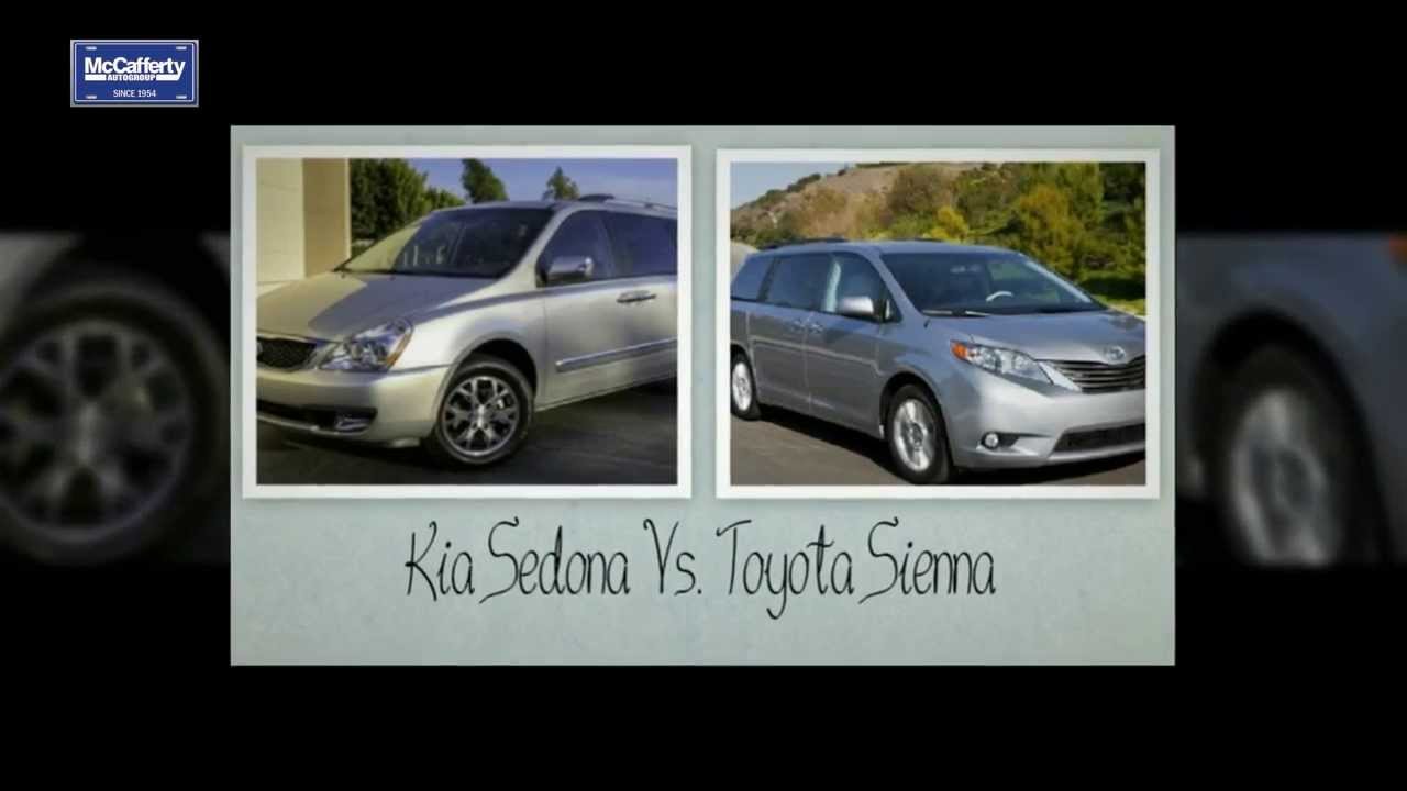 Kia Sedona Vs. Toyota Sienna 19090 - YouTube