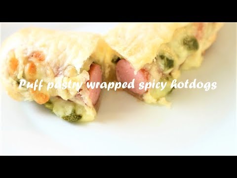 Puff Pastry Wrapped Spicy Hotdogs Recipe