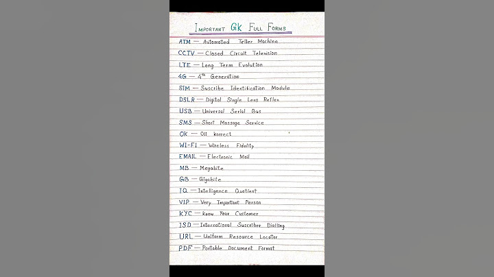 Important GK full forms || Daily uses full forms ||