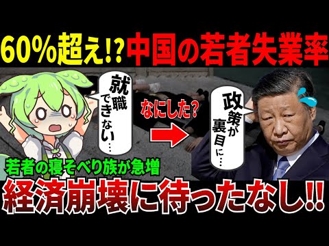 中国の若者失業率が60%を超えた！？もう隠せない経済崩壊【ずんだもん＆ゆっくり解説】