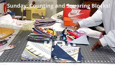 "Heartstrings" Quilt Update #1: Counting and Squaring up (UFO #17)!