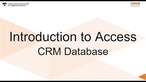 Introduction to Access: CRM Database
