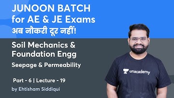 L19 Objective Soil Mechanics |  Seepage & Permeability -6  | JUNOON BATCH for AE & JE Exams