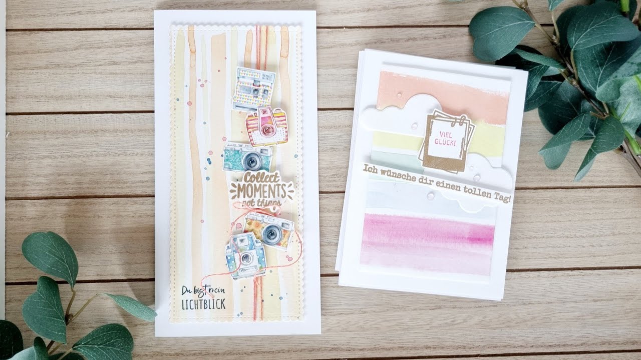 Karten mit Aquarellhintergründe und Washitape basteln, Mini Haul Creative Depot, Inspiration,