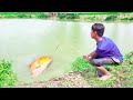 Fishing Video || Village boys can catch fish using any kind of food || Amazing hook fishing