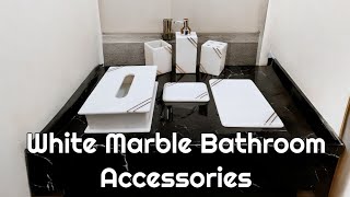 White Marble Bathroom Accessories Set