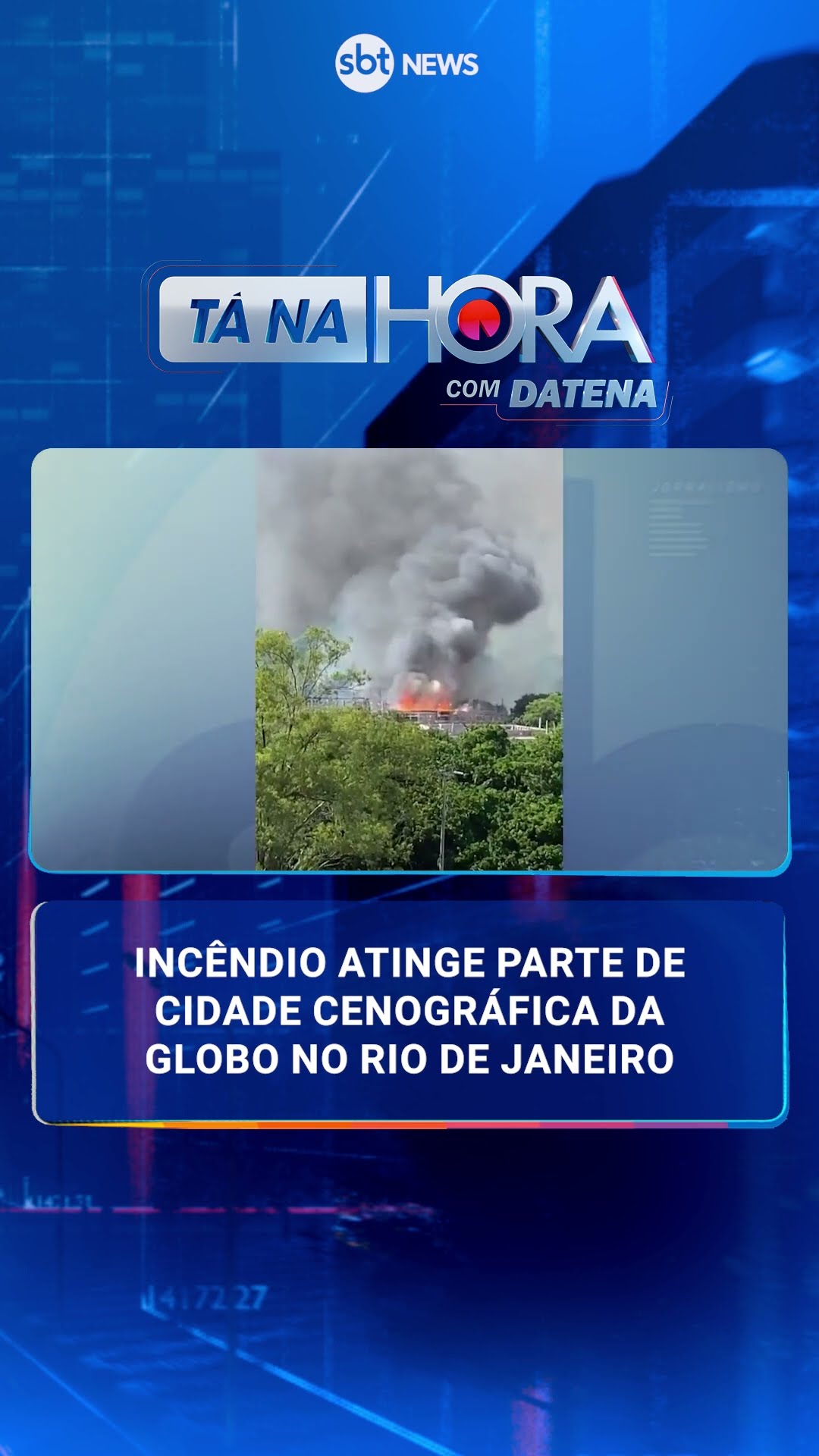 Incêndio atinge parte de cidade cenográfica da Globo no Rio de Janeiro