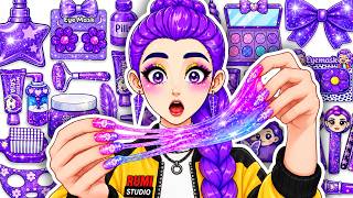 Paper DIY🎀Kpop Demon Hunter Rumi Nails Makeover 💎Rumi x Mira Rich & Poor Fashion Glow Up Battle Hana