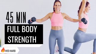 45 MIN SCULPT &amp; BURN Strength Workout | Full Body Dumbbell workout | LOW IMPACT