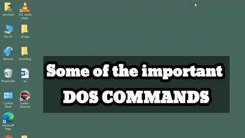 Important DOS commands